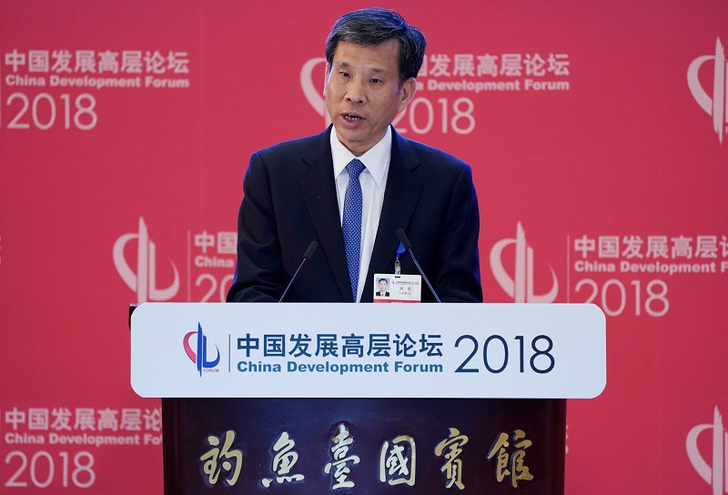 Chinese Finance Minister Liu Kun speaks at the annual session of China Development Forum (CDF) 2018 at the Diaoyutai State Guesthouse in Beijing March 25, 2018. u00e2u20acu201d Reuters pic