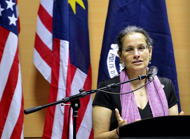 US Ambassador to Malaysia Kamala Shirin Lakhdhir speaks at the 2018 BRITE III National Workshop in Kuala Lumpur March 2, 2018. u00e2u20acu201d Picture by Ham Abu Bakar
