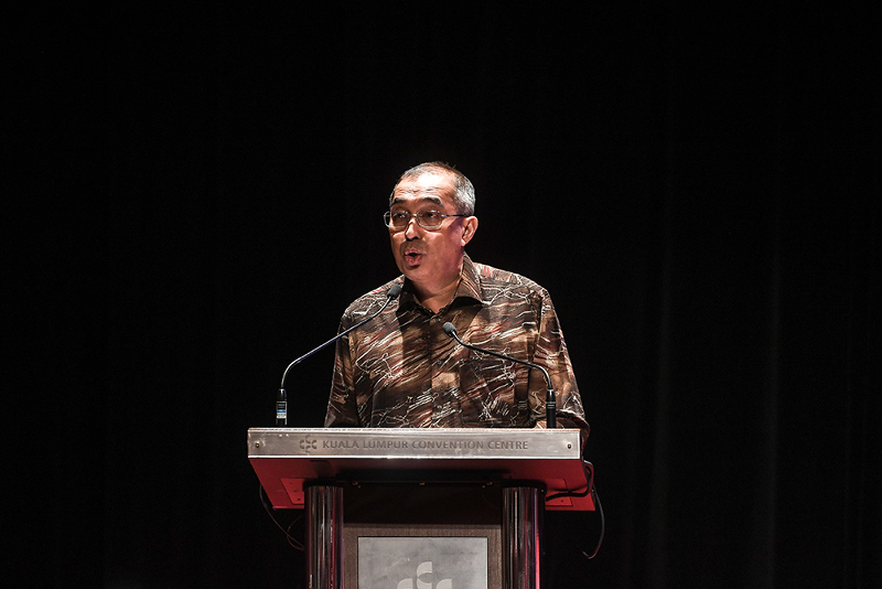 Minister of Communications and Multimedia Malaysia Datuk Seri Salleh Said Keruak gives a speach during the launch of the Malaysia Fintech Expo 2018 in Kuala Lumpur March 5, 2018. u00e2u20acu201d Picture by Miera Zulyana 