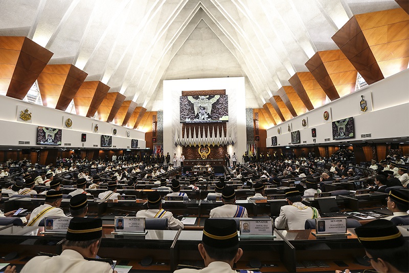 Yang di-Pertuan Agong Sultan Muhammad V delivers his royal address at the opening of the first meeting of the sixth term of the 13th Parliament in Kuala Lumpur March 5, 2017. u00e2u20acu201d Picture by Azneal Ishak