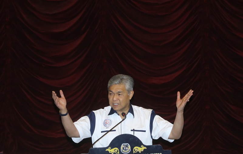 Deputy Prime Minister Datuk Seri Ahmad Zahid Hamidi speaks during the Malaysian Crime Prevention Foundation 25th annual general meeting in Kuala Lumpur March 10, 2018. u00e2u20acu201d Picture by Zuraneeza Zulkifli