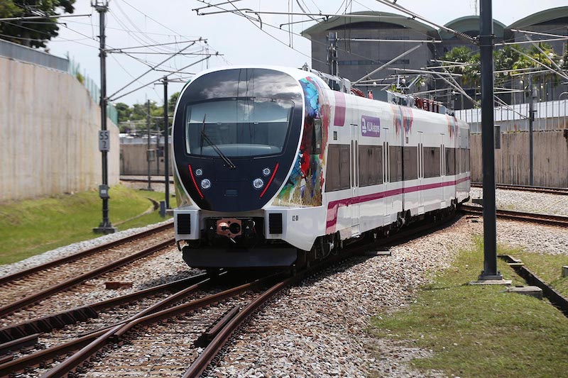 The new KLIA Ekspres train is seen during its launch in Kuala Lumpur March 13, 2018. u00e2u20acu201d Picture by Azinuddin Ghazali 