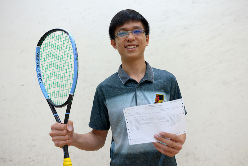 National junior squash player Siow Yee Xian poses his SPM results, after scoring 10As in the national examination, Kuala Lumpur March 15, 2018. u00e2u20acu201d Picture by Mukhriz Hazim