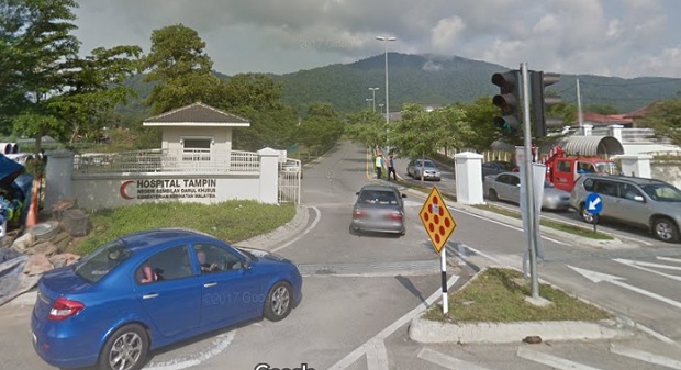 A Google screenshot of the Tampin Hospital.