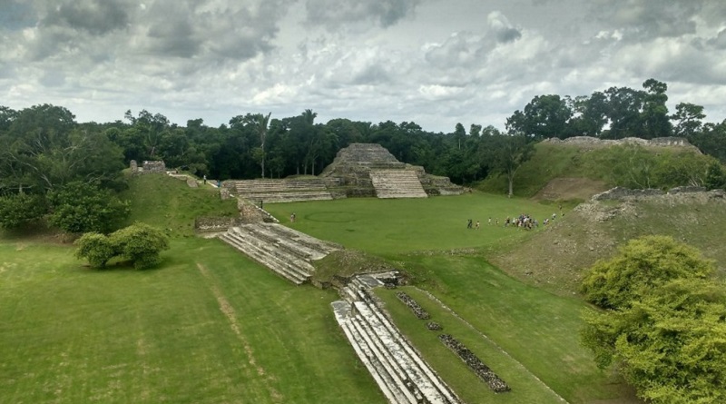 A screengrab from Twitter shows the Altun Ha Mayan ruins in Belize.