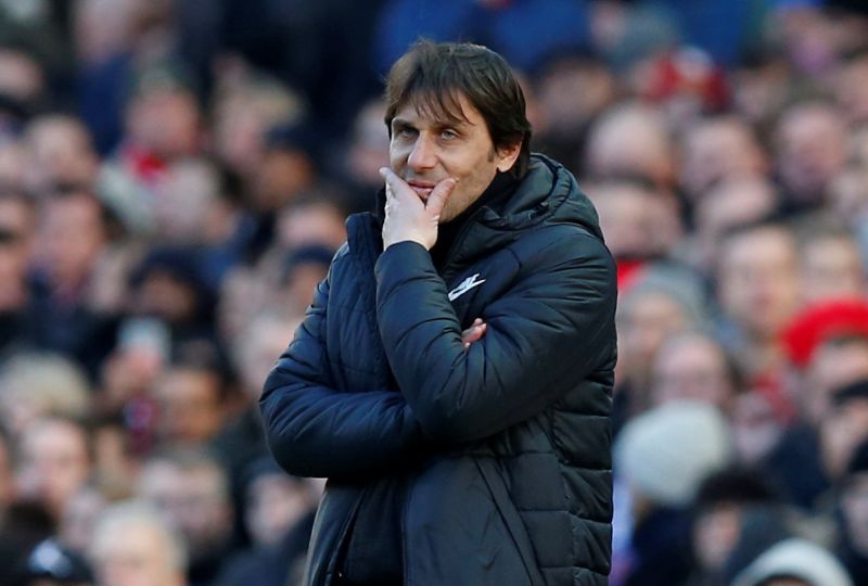 Chelsea manager Antonio Conte at Old Trafford during the Chelsea-Manchester United match in Manchester February 25, 2018. u00e2u20acu201d Reuters pic