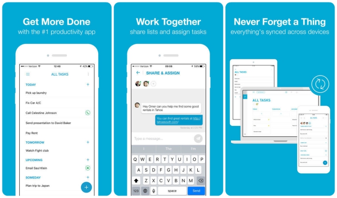 The app allows you to sync your phone, desktop, web and tablet data to keep your agenda up to the minute.