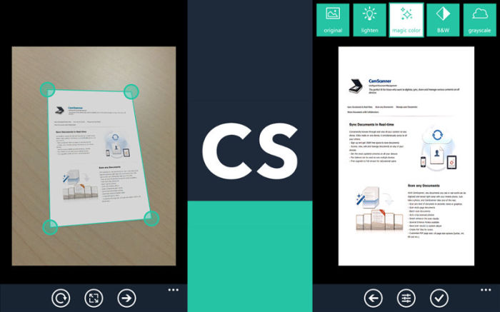 CamScanner can also auto-crop and enhance the scanned images.