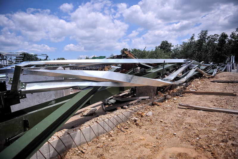 The collapsed structure of the partially built factory is seen in Rawang March 9, 2018. u00e2u20acu201d Bernama pic