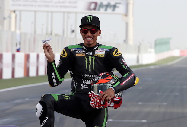 Hafizh Syahrin Abdullah of Monster Yamaha Tech3 poses at the Losail International Circuit in Qatar March 15, 2018. u00e2u20acu201d Bernama pic