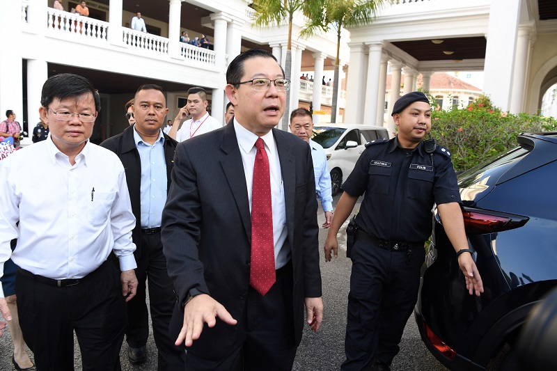 Penang Chief Minister Lim Guan Eng arrives for his trial at the Penang High Court in George Town March 26, 2018. u00e2u20acu201d Bernama pic