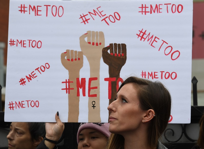 This file photo taken on November 12, 2017 shows victims of sexual harassment, sexual assault, sexual abuse and their supporters protest during a #MeToo march in Hollywood, California November 12, 2017. u00e2u20acu201d AFP pic