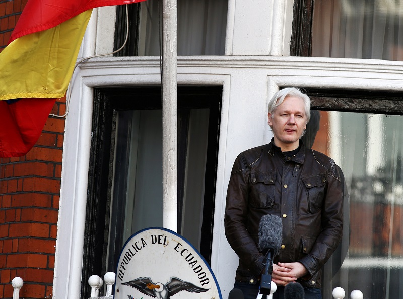 Wikileaks founder Julian Assange speaks on the balcony of the Embassy of Ecuador in London, Britain, May 19, 2017. u00e2u20acu201d Reuters pic 