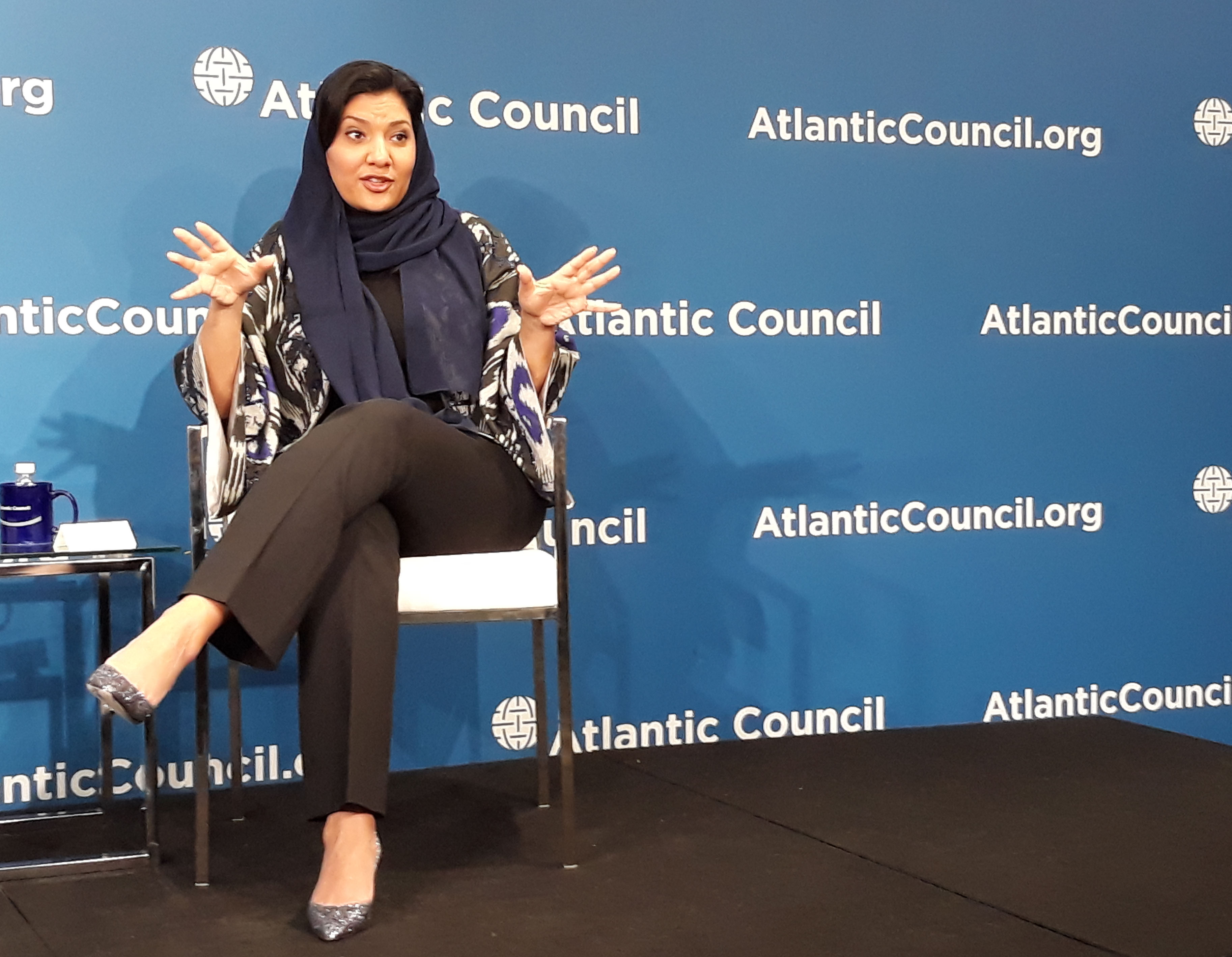 Princess Reema Bandar al-Saud speaks on February 28, 2018 at the Atlantic Council in Washington. u00e2u20acu201d AFP pic 