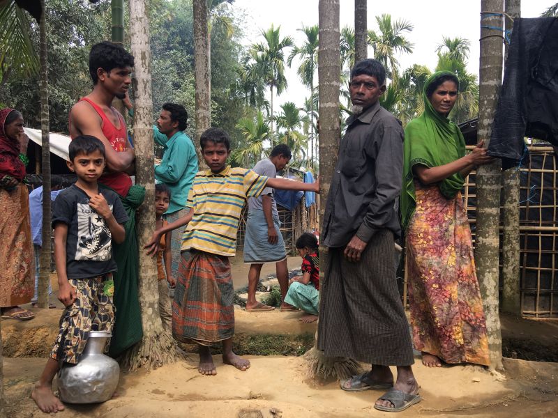 Rohingya Muslims gather outside their makeshift homes on land belonging to Bangladeshi farmer Jorina Katun near Kutapalong refugee camp in the Coxu00e2u20acu2122s Bazar district of Bangladesh February 9, 2018. u00e2u20acu201d Reuters pic