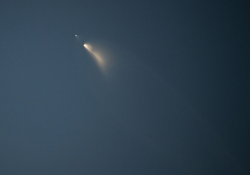 A SpaceX Falcon 9 rocket is seen over Los Angeles, California after launching from Vandenberg Air Force Base, February 22, 2018. u00e2u20acu201d AFP pic  