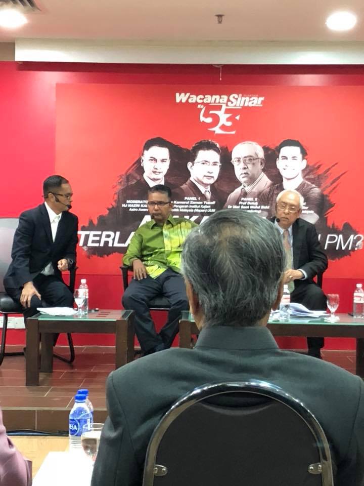 A photo posted on Dr Mahathir’s Facebook showing him attending the forum.