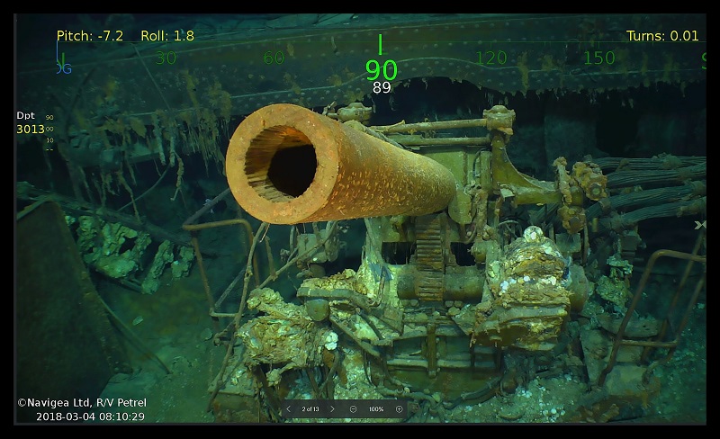 This handout photograph photo obtained March 5, 2018 courtesy of Paul G. Allen shows wreckage from the USS Lexington, a US aircraft carrier which sank during World War II, that has been found in the Coral Sea. u00e2u20acu201d AFP pic  