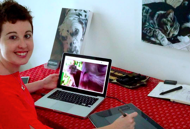 Digital artist Rachel Gray, 29, produces digital paintings that bring alive the characters of the animals on canvas. u00e2u20acu201d Bernama pic