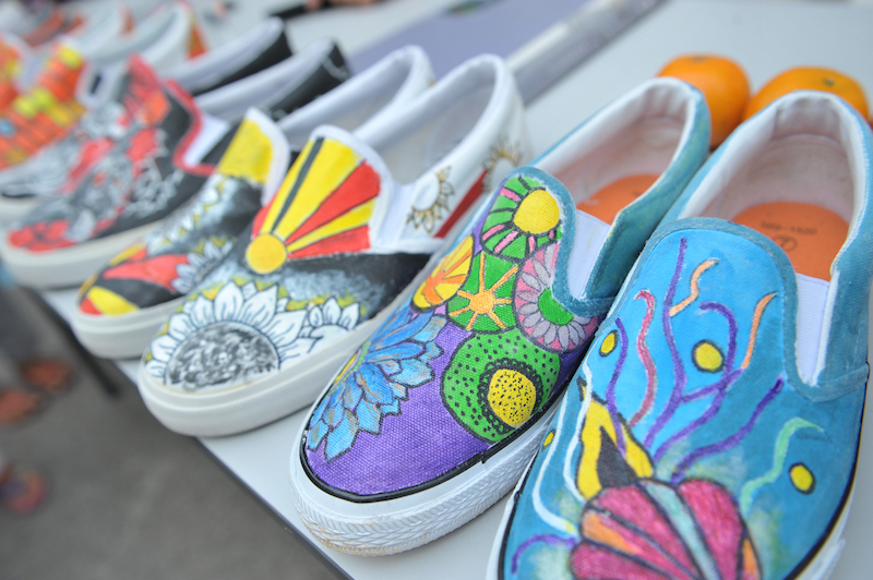 Handpainted shoes at the Butterworth Art Walk. — Picture by KE Ooi