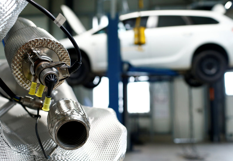 A market ready particulate filter retrofit system for passenger cars to avoid diesel emission is seen in a garage of German technology group Baumot in Witten, Germany March 7, 2018. u00e2u20acu201d Reuters pic