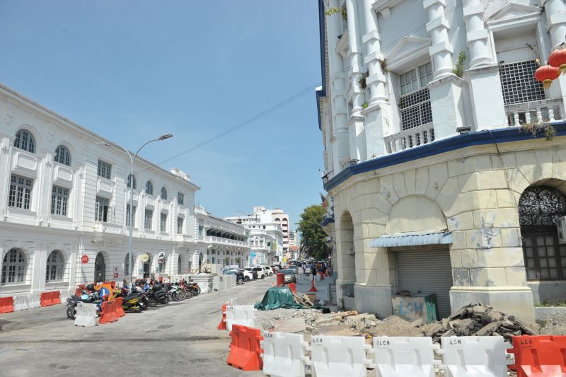 The upgrading works of China Street Ghaut Streetscape is to improve accessibility and walkability, March 1, 2018. u00e2u20acu2022 Picture by KE Ooi