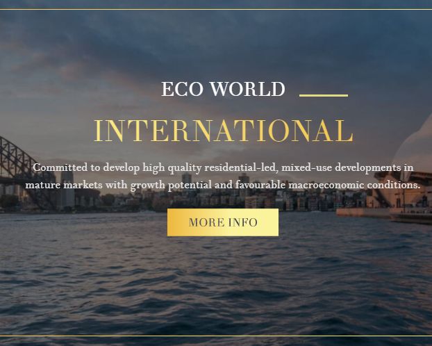 A screengrab of the EcoWorld International website, ecoworldinternational.com. 