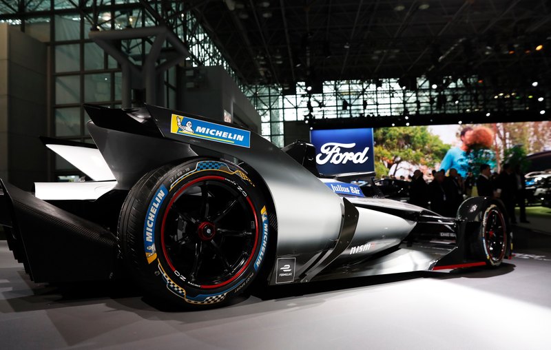 The Nissan Formula E electric race car is displayed at the New York Auto Show March 29, 2018. u00e2u20acu201d Reuters pic
