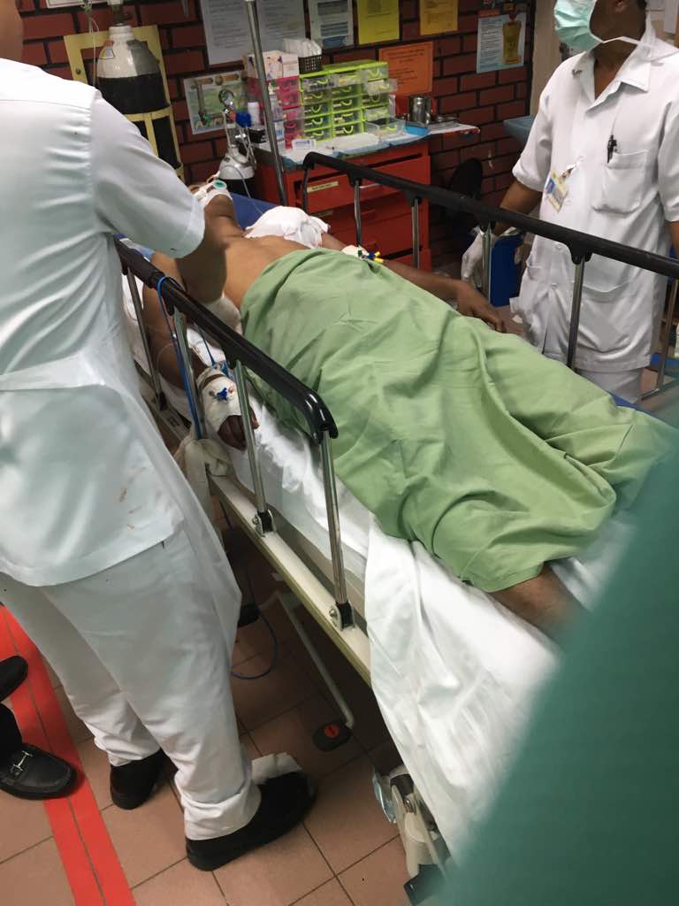 The victim was rushed to Hospital Raja Permaisuri Bainun in Ipoh for further treatment and is reportedly in stable condition. u00e2u20acu201d Picture courtesy of PDRM