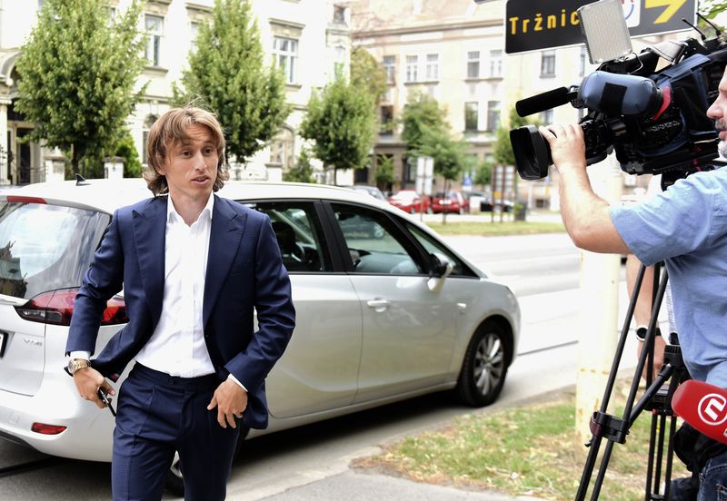 File picture shows Real Madrid’s midfielder Luka Modric arriving at the Osijek courthouse to testify in a multi-million-euro corruption trial against Dinamo Zagreb’s ex chairman on June 13, 2017.