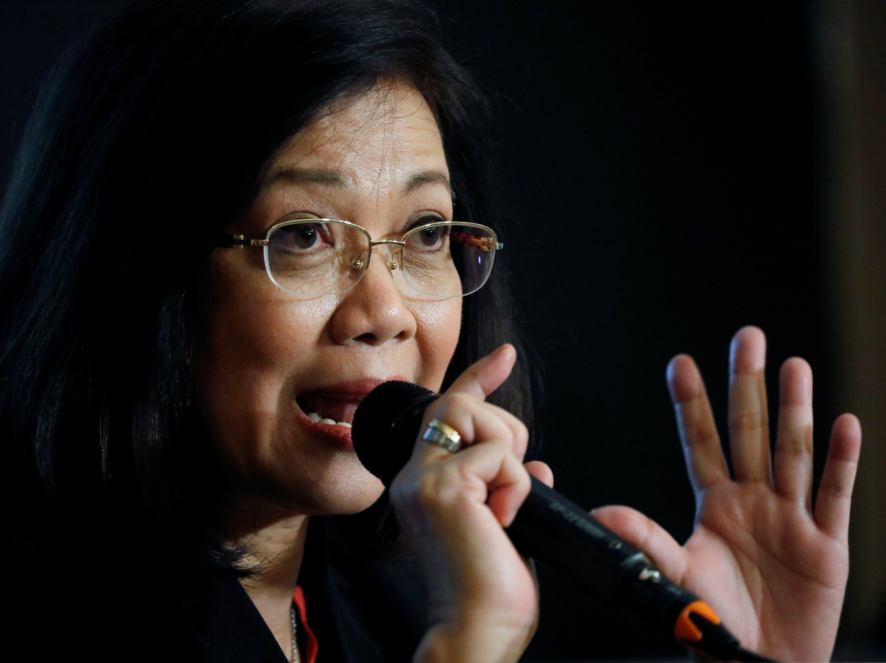 Philippine Supreme Court Chief Justice Maria Lourdes Sereno answers questions by foreign correspondents during a news conference in Quezon City, metro Manila, Philippines, March 9, 2018. u00e2u20acu201d Reuters pic 
