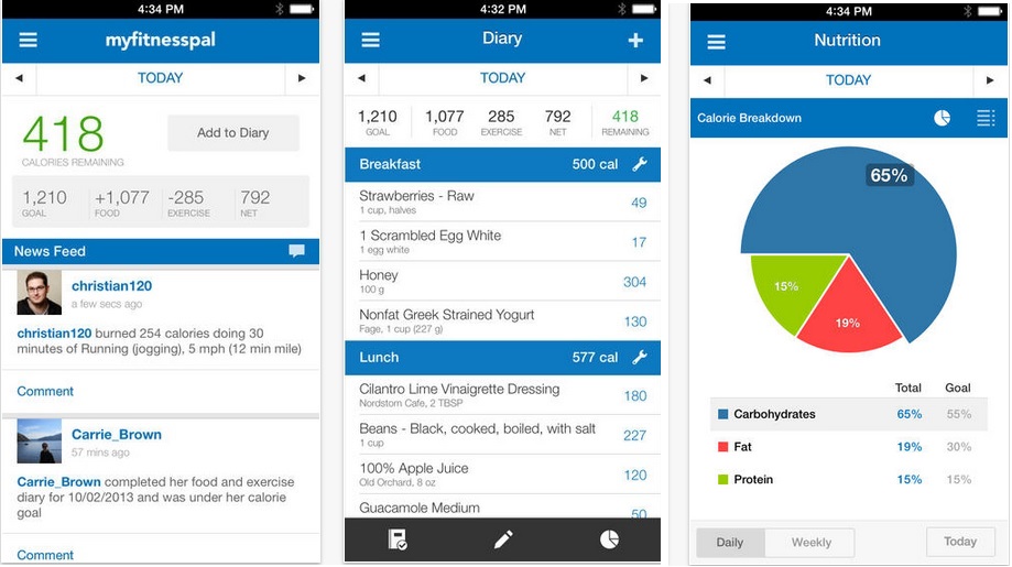 An app called MyFitnessPal will help you count the calories.