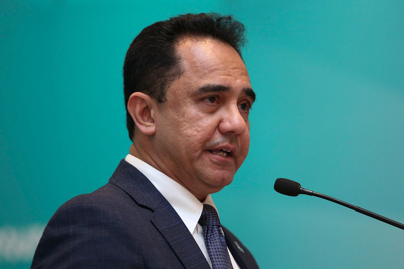 Petronas President Tan Sri Wan Zulkiflee Wan Ariffin presents Petronas' Q4 financial results at the Petronas Twin Towers in Kuala Lumpur March 2, 2018. u00e2u20acu201d Picture by Yusof Mat Isa