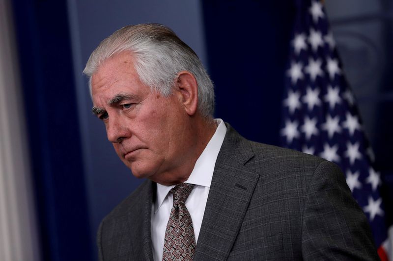File picture shows US Secretary of State Rex Tillerson answering questions during the daily briefing at the White House in Washington DC, November 20, 2017. u00e2u20acu201d Reuters pic