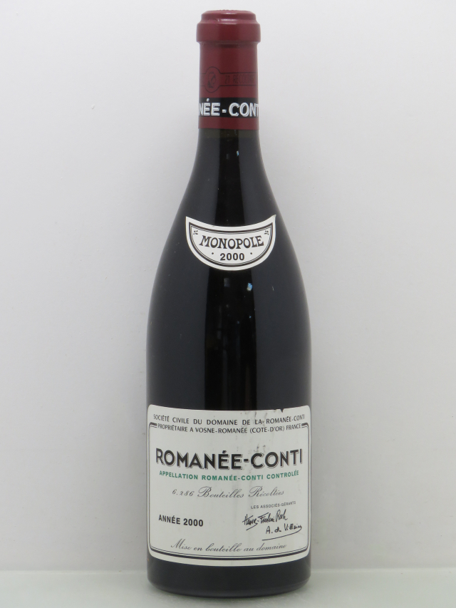 The 2000 vintage of Domaine de la Romanu00c3u00a9e-Conti, the wine that fetched the most at auction in 2017. u00e2u20acu201d Picture courtesy of Idealwine