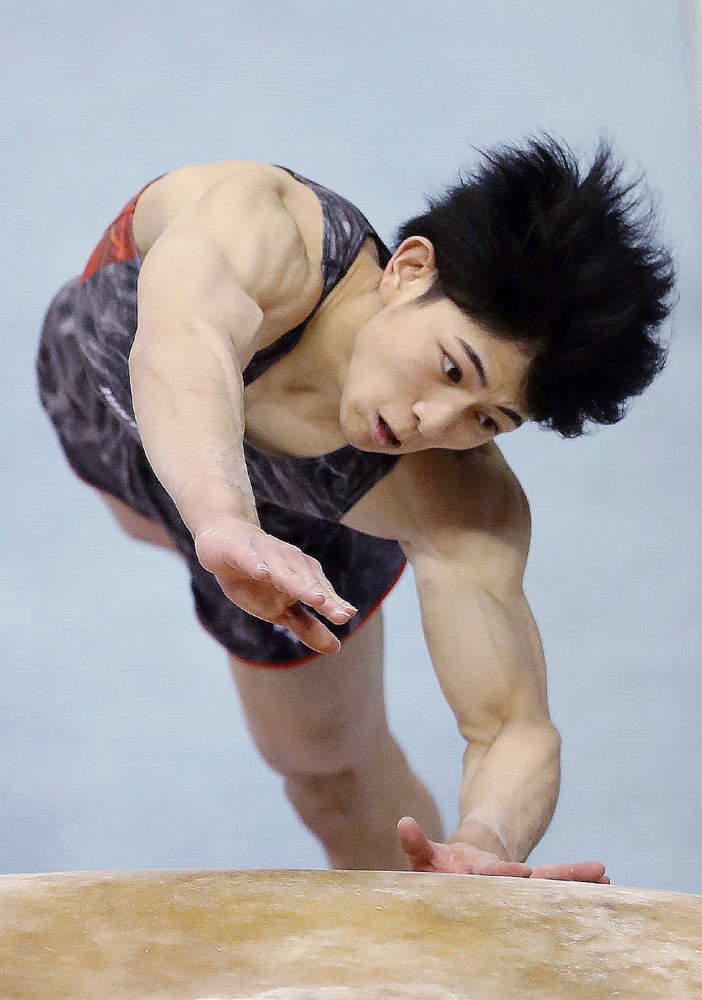 Japanese Kakeru Tanigawa competes in the menu00e2u20acu2122s vault during Japanu00e2u20acu2122s National Gymnastics Championships in Tokyo April 29, 2018. u00e2u20acu201d AFP pic