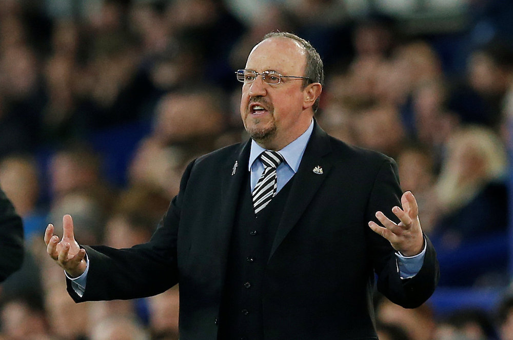 Newcastle United manager Rafael Benitez during the match against Everton in Goodison Park, Liverpool April 23, 2018. u00e2u20acu201d Reuters pic