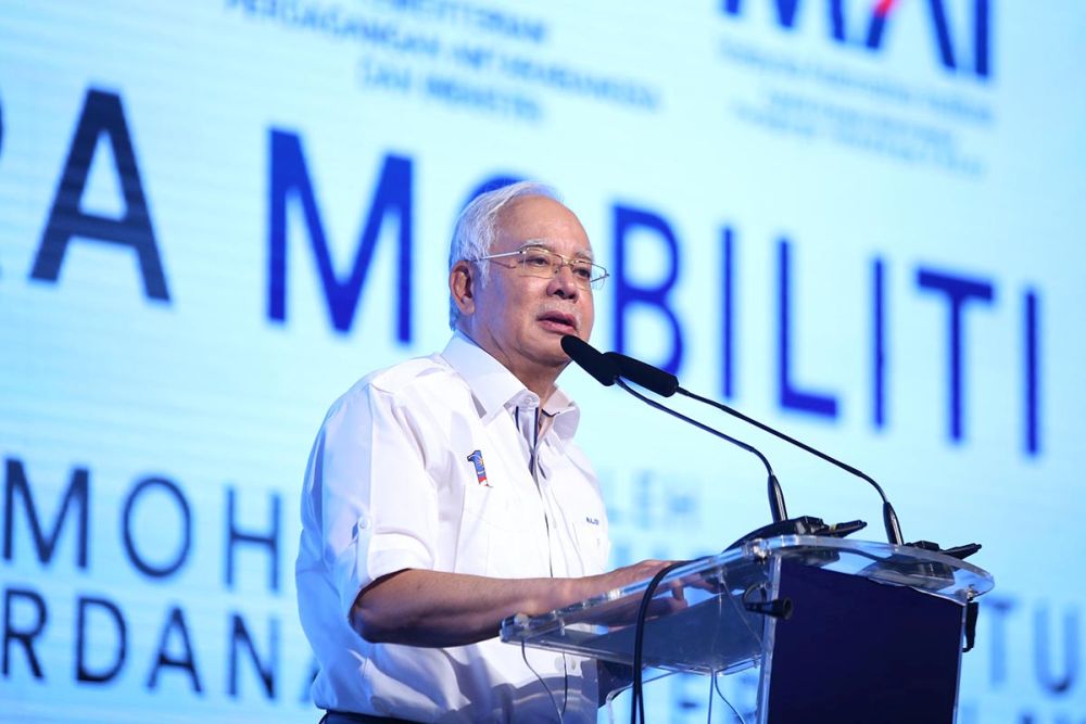 Prime Minister Datuk Seri Najib Razak during the Malaysia Autoshow at Maps Serdang April 26, 2018. u00e2u20acu201d Picture by Azinuddin Ghazali