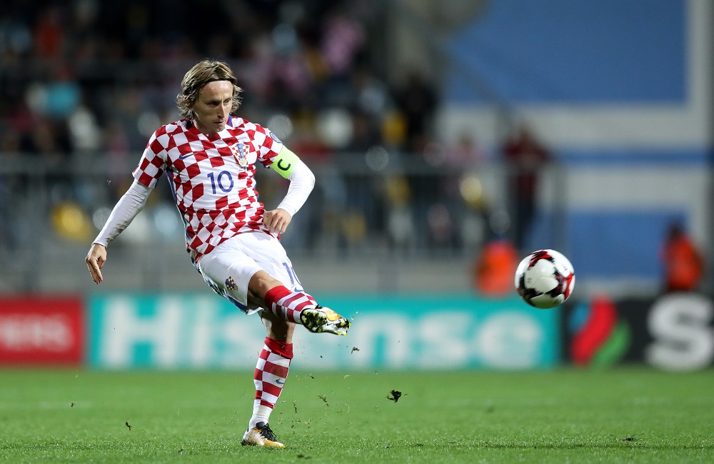 In this file photo taken on October 6, 2017 Luka Modric from Croatia kicks the ball during the Fifa World Cup 2018 qualification football match between Croatia and Finland in Rijeka. u00e2u20acu201d AFP pic
