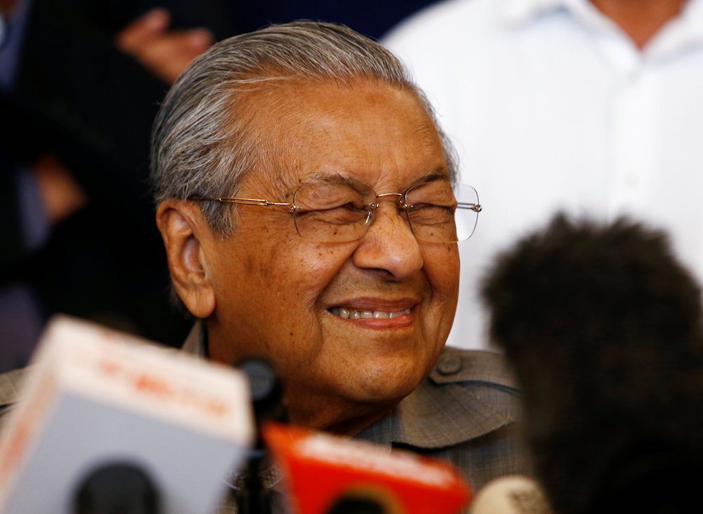 Mahathir Mohamad speaks during a news conference following the general election in Petaling Jaya May 10, 2018. u00e2u20acu201d Reuters pic