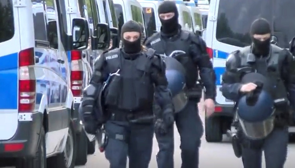 Police arrive at the migrants home in Ellwangen, Germany May 3, 2018. u00e2u20acu201d Handout via Reuters