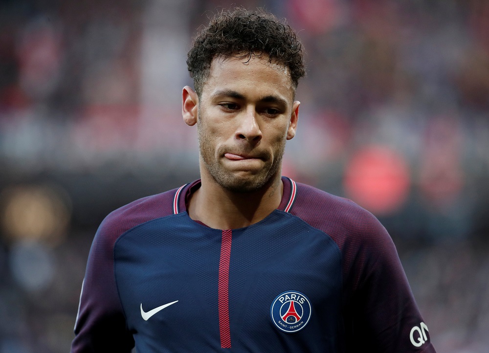Paris Saint-Germainu00e2u20acu2122s Neymar looks after the match against RC Strasbourg in Paris February 17, 2018. u00e2u20acu201d Reuters pic