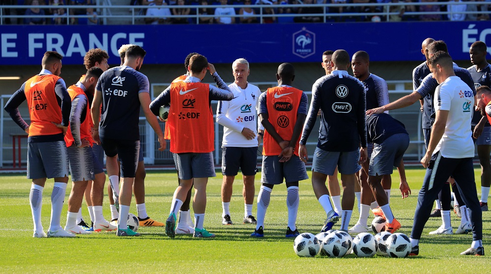 France coach Didier Deschamps during training at Clairefontaine in France May 24, 2018. u00e2u20acu201d Reuters pic