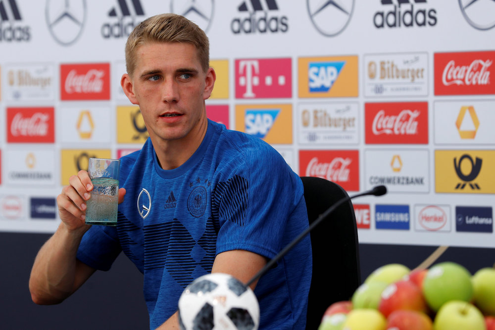 Germanyu00e2u20acu2122s Nils Petersen attends a press conference in Eppan, Italy May 25, 2018. u00e2u20acu201d Reuters pic