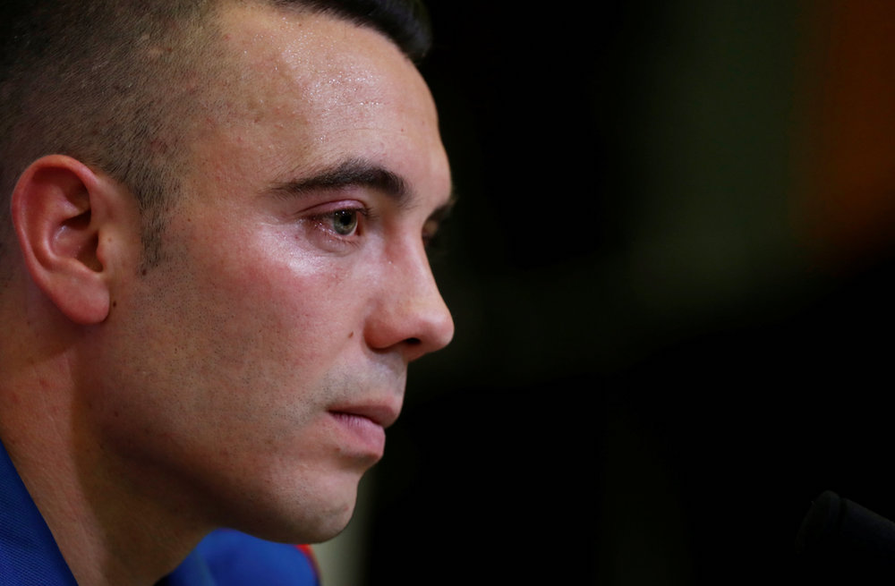Spainu00e2u20acu2122s Iago Aspas is seen during a press conference at the Spanish Federation Soccer Headquarters in Las Rozas May 29, 2018, ahead of the 2018 Fifa World Cup. u00e2u20acu201d Reuters pic 