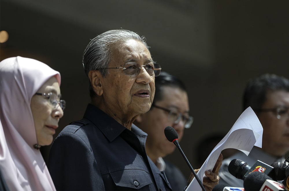 Prime Minister Tun Dr Mahathir Mohamad speaks during a news conference in Kuala Lumpur May 11, 2018. u00e2u20acu201d Picture by Azneal Ishak 