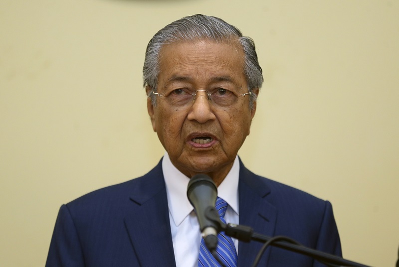 Prime Minister Tun Dr Mahathir Mohamad speaks during a press conference in Putrajaya May 23, 2018. u00e2u20acu201d Picture by Abdul Razak Ghazali