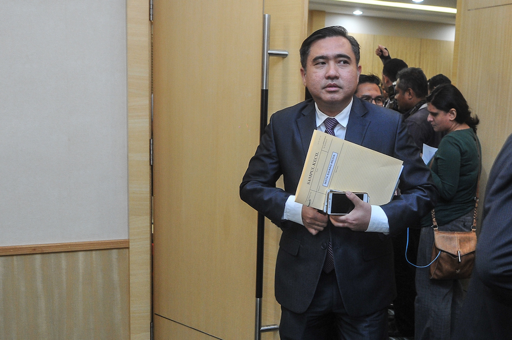 Transport Minister Anthony Loke arrives for a post-Cabinet press conference at the Ministry of Transport in Putrajaya May 30, 2018. u00e2u20acu201d Picture by Shafwan Zaidon