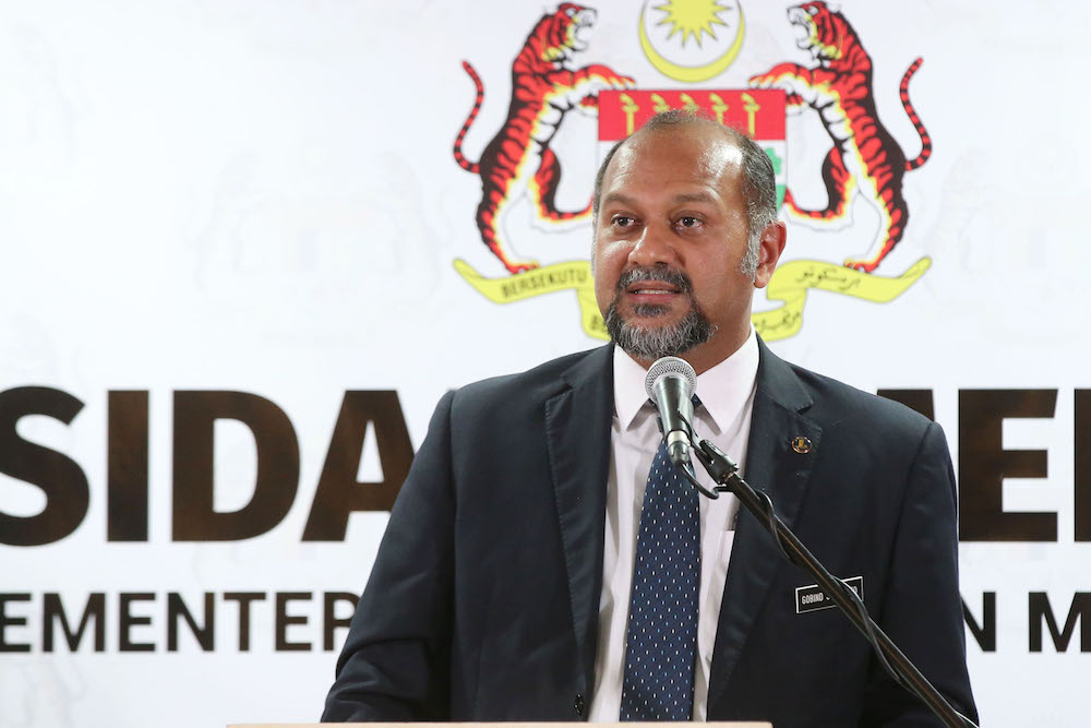 Minister of Communications and Media Gobind Singh Deo speaks during a press conference at the Ministry of Finance in Putrajaya May 31, 2018. u00e2u20acu201d Picture by Azinuddin Ghazali 