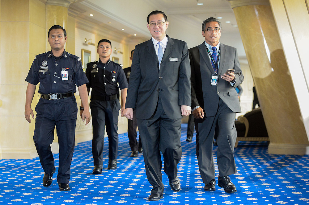 Finance Minister Lim Guan Eng arrives for a press conference at the Ministry of Finance in Putrajaya May 24, 2018. u00e2u20acu201d Picture by Mukhriz Hazimn
